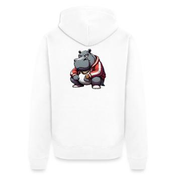 hiphop potame hippopotame - Veste à capuche bio Premium Unisexe - blanc - Dos - Thijin (182cm)