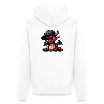 dragon hiphop mauve casquette - Veste à capuche bio Premium Unisexe - blanc - Dos - Thijin (182cm)