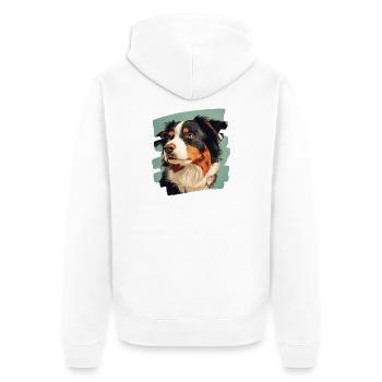 Australian Shepherd - Unisex Premium Organic Zip Hoodie - white - Back - Thijin (182cm)