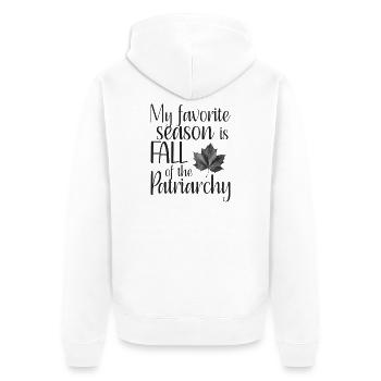 my favorite season is fall of the patriarchy - Unisex Premium Organic Zip Hoodie - white - Back - Thijin (182cm)