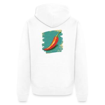 Chili - Unisex Premium Bio Zip Hoodie - Weiß - Hinten - Thijin (182cm)