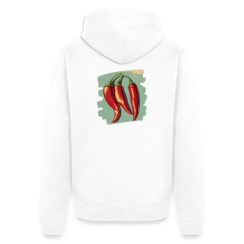 Chili - Unisex Premium Bio Zip Hoodie - Weiß - Hinten - Thijin (182cm)