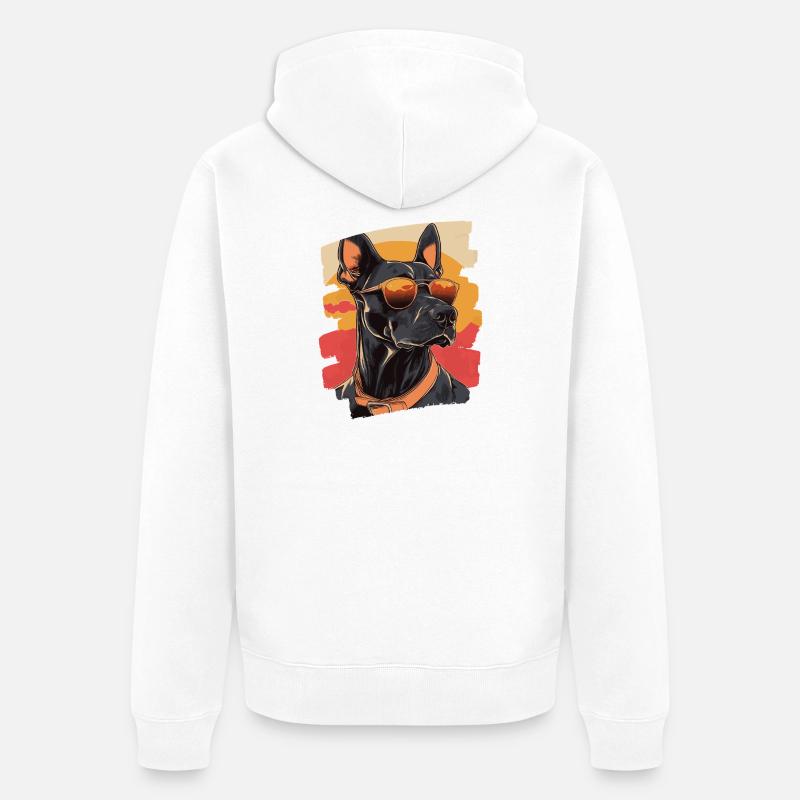 Doberman - Veste à capuche bio Premium Unisexe - blanc