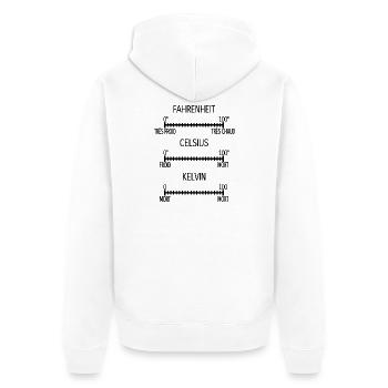 Fahrenheit Celsius Kelvin [noir] - Veste à capuche bio Premium Unisexe - blanc - Dos - Thijin (182cm)