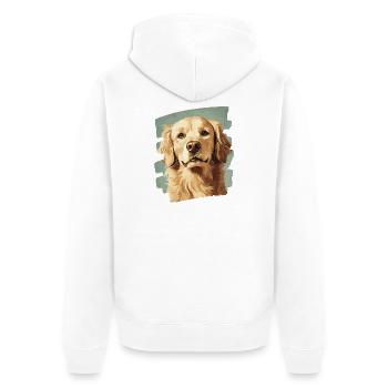 Golden Retriever - Unisex Premium Bio Zip Hoodie - Weiß - Hinten - Thijin (182cm)