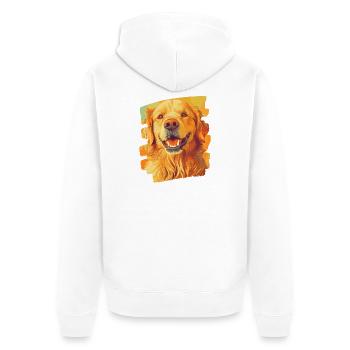 Golden Retriever - Unisex Premium Bio Zip Hoodie - Weiß - Hinten - Thijin (182cm)