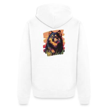 Laponie finlandaise - Veste à capuche bio Premium Unisexe - blanc - Dos - Thijin (182cm)