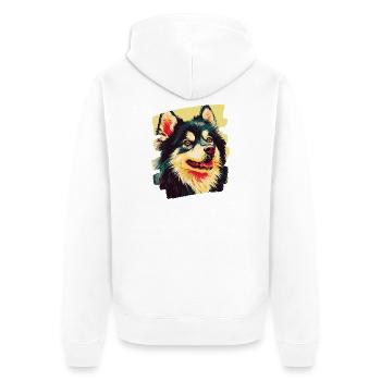 Laponie finlandaise - Veste à capuche bio Premium Unisexe - blanc - Dos - Thijin (182cm)