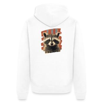 Raccoon - Unisex Premium Organic Zip Hoodie - white - Back - Thijin (182cm)