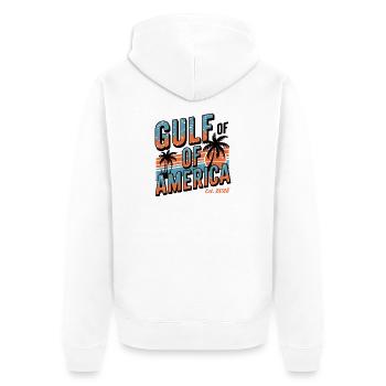 Gulf of America Retro Vibes 2025 - Veste à capuche bio Premium Unisexe - blanc - Dos - Thijin (182cm)