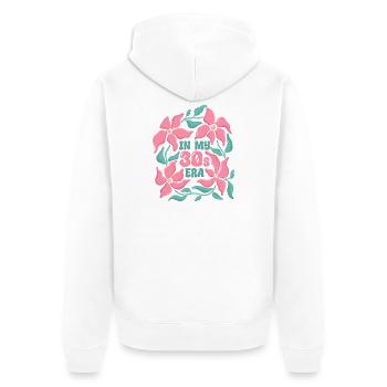 20er-Jahre-Ära zum Geburtstag für Frauen Blumen - Unisex Premium Bio Zip Hoodie - Weiß - Hinten - Thijin (182cm)