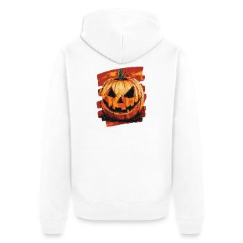 Citrouille d’Halloween - Veste à capuche bio Premium Unisexe - blanc - Dos - Thijin (182cm)