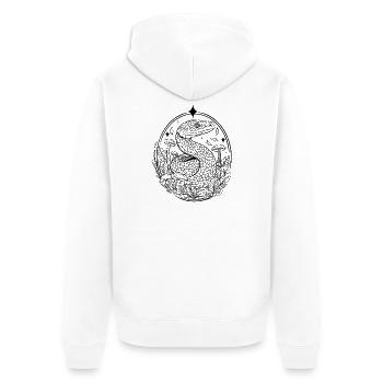 Snake with mushrooms to color yourself - Unisex Premium Organic Zip Hoodie - white - Back - Thijin (182cm)