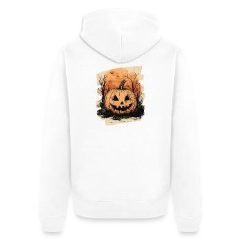 Citrouille d’Halloween - Veste à capuche bio Premium Unisexe - blanc - Dos - Thijin (182cm)