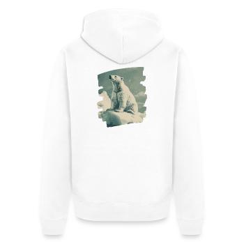 Polar bear - Unisex Premium Organic Zip Hoodie - white - Back - Thijin (182cm)