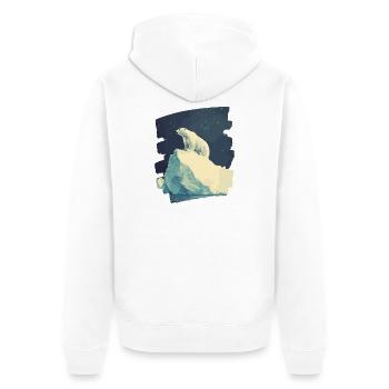 Polar bear - Unisex Premium Organic Zip Hoodie - white - Back - Thijin (182cm)