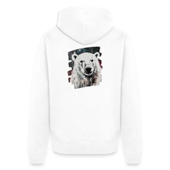 Polar bear - Unisex Premium Organic Zip Hoodie - white - Back - Thijin (182cm)