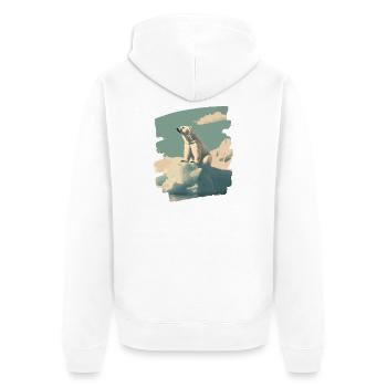 Polar bear - Unisex Premium Organic Zip Hoodie - white - Back - Thijin (182cm)
