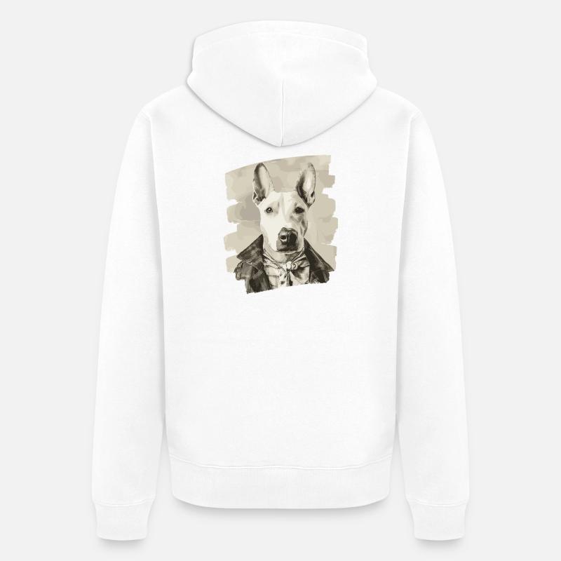 Bull Terrier Chien de combat - Veste à capuche bio Premium Unisexe - blanc