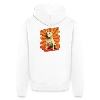 Bullterrier Kampfhund Hunderasse - Unisex Premium Bio Zip Hoodie - Weiß - Hinten - Thijin (182cm)
