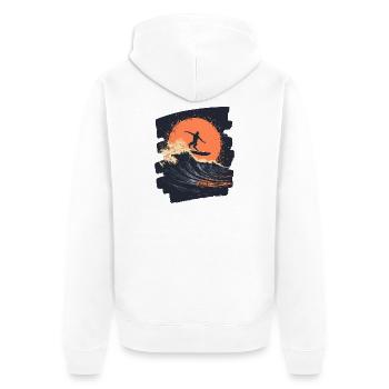 Surfeur Surf Planche de surf Surf - Veste à capuche bio Premium Unisexe - blanc - Dos - Thijin (182cm)
