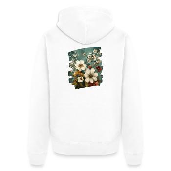 Printemps Printemps Début Fleur Fleurs - Veste à capuche bio Premium Unisexe - blanc - Dos - Thijin (182cm)