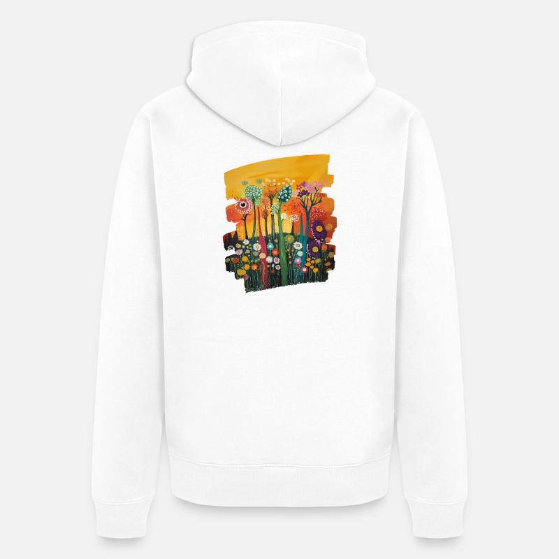 Printemps Printemps Début Fleur Fleurs - Veste à capuche bio Premium Unisexe - blanc
