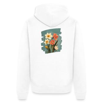 Printemps Printemps Début Fleur Fleurs - Veste à capuche bio Premium Unisexe - blanc - Dos - Thijin (182cm)