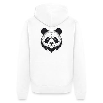 Panda Illustration in Schwarz-Weiß - Unisex Premium Bio Zip Hoodie - Weiß - Hinten - Thijin (182cm)