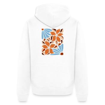 Boho Blumen Frühling Sommer Garten Natur - Unisex Premium Bio Zip Hoodie - Weiß - Hinten - Thijin (182cm)