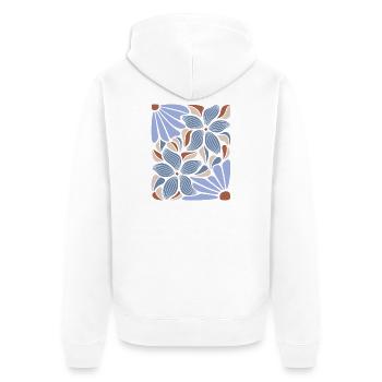 Boho Blumen Frühling Sommer Garten Natur - Unisex Premium Bio Zip Hoodie - Weiß - Hinten - Thijin (182cm)