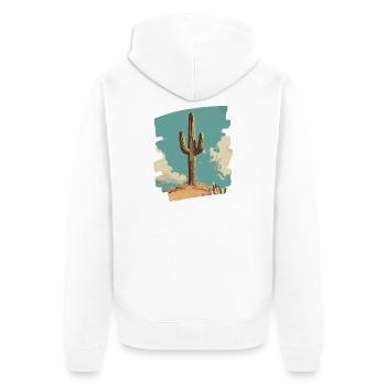 Kaktus - Unisex Premium Bio Zip Hoodie - Weiß - Hinten - Thijin (182cm)