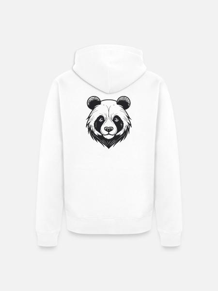 Bärengesicht mit Wildtier-Charme - Unisex Premium Bio Zip Hoodie - Weiß