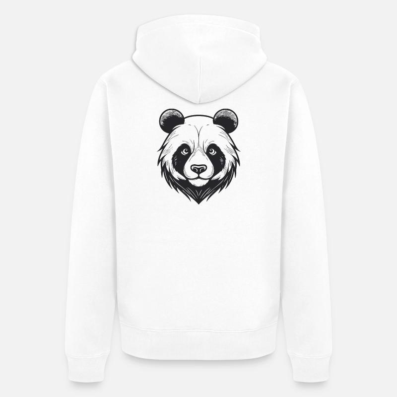 Visage d’ours avec breloque d’animal sauvage - Veste à capuche bio Premium Unisexe - blanc