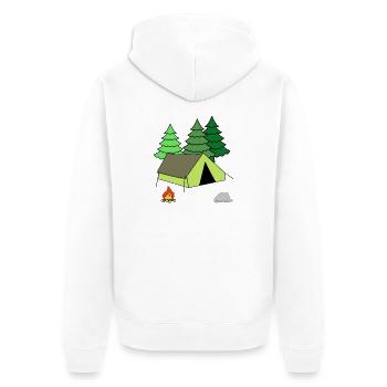 Campfire Tent Camping Camping Forest - Unisex Premium Organic Zip Hoodie - white - Back - Thijin (182cm)