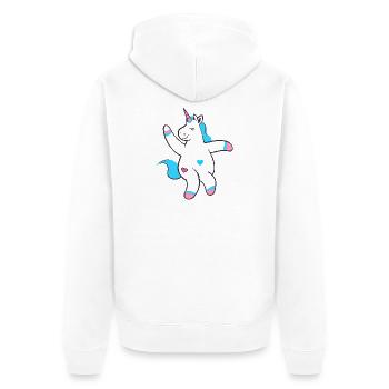 tanzendes happy einhorn unicorn fantasy - Unisex Premium Bio Zip Hoodie - Weiß - Hinten - Thijin (182cm)