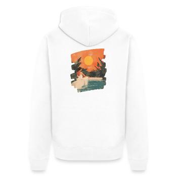Relax Meditation Selfcare Me-Time - Unisex Premium Organic Zip Hoodie - white - Back - Thijin (182cm)