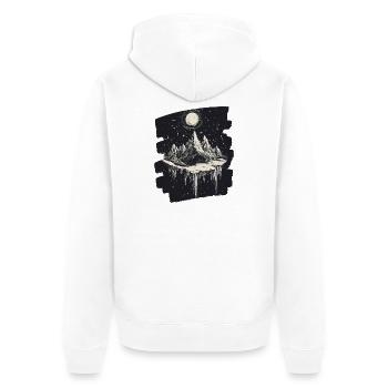 Mountains - Unisex Premium Organic Zip Hoodie - white - Back - Thijin (182cm)
