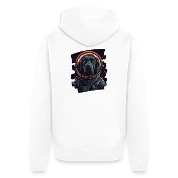 Labrador Astronaut - Unisex Premium Bio Zip Hoodie - Weiß - Hinten - Thijin (182cm)