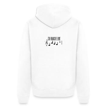 Ich brauche eine Cafe Pause für Musiker Noten - Unisex Premium Bio Zip Hoodie - Weiß - Hinten - Thijin (182cm)