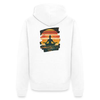 Yoga Namaste Méditation - Veste à capuche bio Premium Unisexe - blanc - Dos - Thijin (182cm)