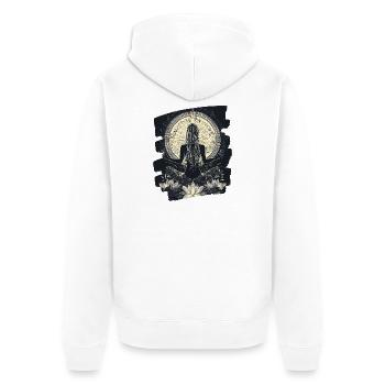 Yoga Namaste Méditation - Veste à capuche bio Premium Unisexe - blanc - Dos - Thijin (182cm)
