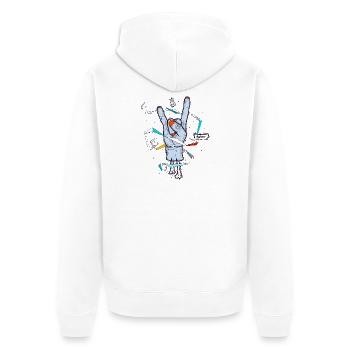 main en métal zombie illustration diables main s - Veste à capuche bio Premium Unisexe - blanc - Dos - Thijin (182cm)