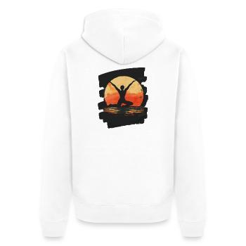 Yoga Namaste Méditation - Veste à capuche bio Premium Unisexe - blanc - Dos - Thijin (182cm)