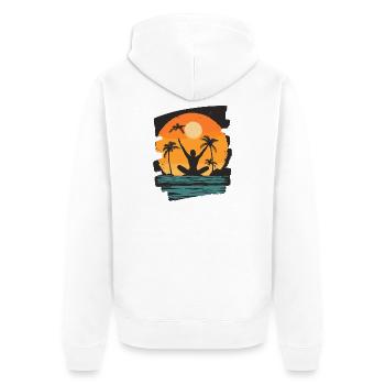 Yoga Namaste Meditation - Unisex Premium Bio Zip Hoodie - Weiß - Hinten - Thijin (182cm)