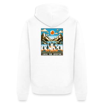 Aventure de jeu rétro - Veste à capuche bio Premium Unisexe - blanc - Dos - Thijin (182cm)