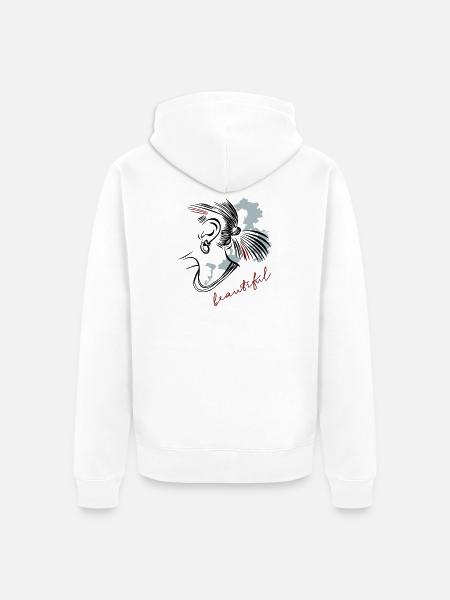 Girl beautiful - Unisex Premium Bio Zip Hoodie - Weiß