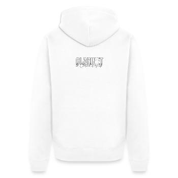 Clarinet - The clarinet is my life - Unisex Premium Organic Zip Hoodie - white - Back - Thijin (182cm)