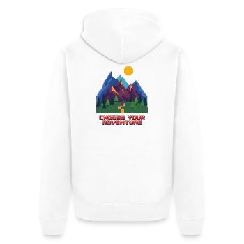 Aventure de jeu rétro - Veste à capuche bio Premium Unisexe - blanc - Dos - Thijin (182cm)