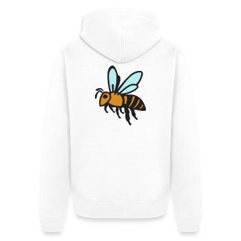 Biene - Unisex Premium Bio Zip Hoodie - Weiß - Hinten - Thijin (182cm)